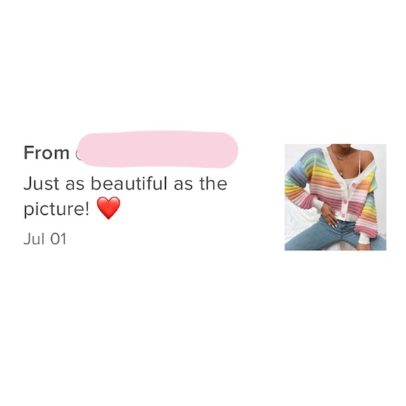 Rainbow Colors Fun Knit Cardigan Sweater Button Front V-Neck - Picture 10 of 10